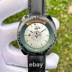 Rare Vintage Dalil World Time NOS Mecca Direction Manual Winding Swiss Men Watch