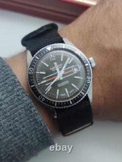 Rare Vintage Diver Automatic Swiss Watch Men's Rotating Bezel, Antimagnetic, 70s