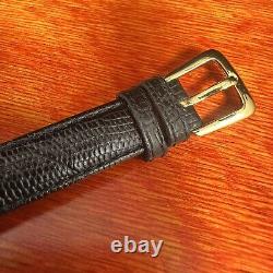 Rare Vintage ECCLISSI 14K Gold Case Watch MOP Dial Swiss Quartz Leather Band