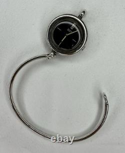 Rare Vintage EMKA Genève Swiss 800 Silver Bangle Bracelet Watch Working Wind-Up