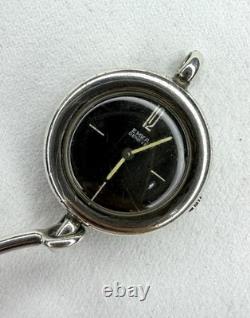 Rare Vintage EMKA Genève Swiss 800 Silver Bangle Bracelet Watch Working Wind-Up
