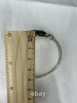 Rare Vintage EMKA Genève Swiss 800 Silver Bangle Bracelet Watch Working Wind-Up