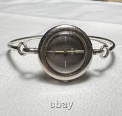 Rare Vintage EMKA Genève Swiss 800 Silver Bangle Bracelet Watch Working Wind-Up