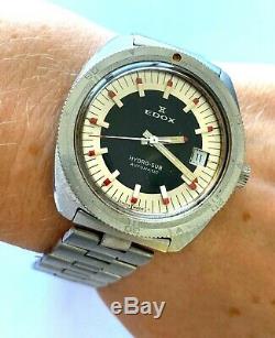 Rare Vintage Edox Hydro-Sub ETA 2783 Date Diver Automatic Swiss Mens Watch Runs