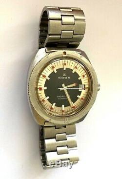 Rare Vintage Edox Hydro-Sub ETA 2783 Date Diver Automatic Swiss Mens Watch Runs