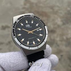 Rare! Vintage FHB Felix Huber Basel Diver Quartz Swiss Made Men's Watch F-405