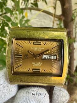 Rare Vintage Favre leuba automatic sea raider Hi Beat 36000 Day-Date Swiss Watch
