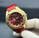 Rare Vintage GF FERRE Gold / Red Watch Amazing Dial 90s Swiss Men Wristwatch