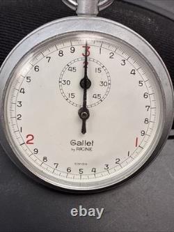 Rare Vintage Gallet By Racine 3 Sec Stopwatch Precision Timer Swiss Working Cond