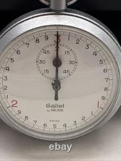 Rare Vintage Gallet By Racine 3 Sec Stopwatch Precision Timer Swiss Working Cond