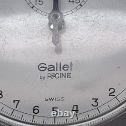 Rare Vintage Gallet By Racine 3 Sec Stopwatch Precision Timer Swiss Working Cond