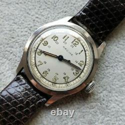 Rare Vintage Gallet Racine Military Watch, 17J Swiss, All Steel, Luminous Dial