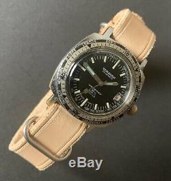 Rare Vintage Gents Diver Watch SEAWATCH 23 Jewels Calendar Swiss Made