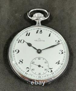 Rare Vintage HELVETIA Swiss Dress Pocket Watch Cal. 6431(6446), 17 Jew Excellent