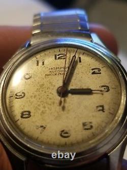 Rare Vintage Hampden Automatic 25 Jewels Swiss Made Military Men's Watch