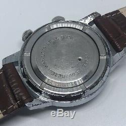 Rare Vintage Helbros Alarm & Date Swiss Made Winds & Runs Alarm Works