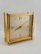 Rare Vintage Imhof Swiss Table Heavy Brass Clock, Circa 1960's. Works & Chimes
