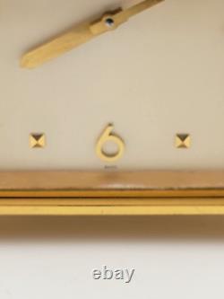 Rare Vintage Imhof Swiss Table Heavy Brass Clock, Circa 1960's. Works & Chimes
