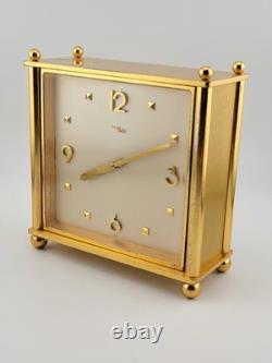 Rare Vintage Imhof Swiss Table Heavy Brass Clock, Circa 1960's. Works & Chimes