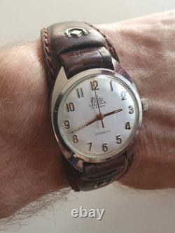 Rare Vintage LEIJONA 17 RUBIS Ref. 376 Antimagnet Incabloc Waterproof Swiss Watch