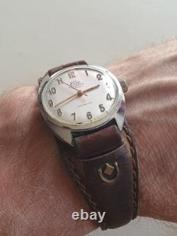 Rare Vintage LEIJONA 17 RUBIS Ref. 376 Antimagnet Incabloc Waterproof Swiss Watch
