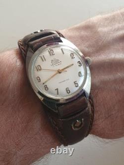 Rare Vintage LEIJONA 17 RUBIS Ref. 376 Antimagnet Incabloc Waterproof Swiss Watch