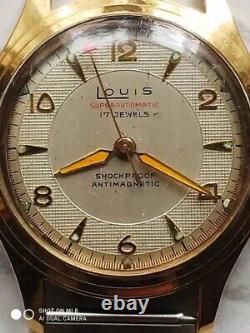 Rare Vintage LOUIS Superautomatic 17 Jewels Gold Plated Swiss Made Men's Watch