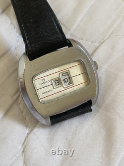 Rare Vintage Lanco Digital Jump Hour Swiss Made Watch Big Size 44mm Working Well