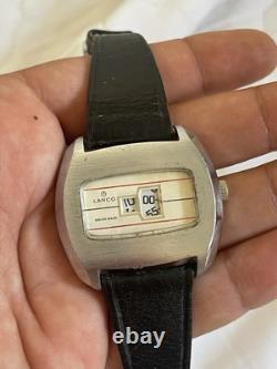 Rare Vintage Lanco Digital Jump Hour Swiss Made Watch Big Size 44mm Working Well