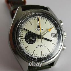 Rare Vintage Lemania 1343 Tissot Navigator Chronograph Men watch Swiss Made