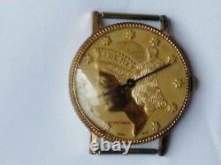 Rare Vintage Liberty TRESSA Coin 17 Jewels Swiss Colletible