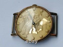 Rare Vintage Liberty TRESSA Coin 17 Jewels Swiss Colletible