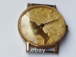 Rare Vintage Liberty TRESSA Coin 17 Jewels Swiss Colletible