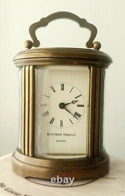 Rare Vintage Matthew Norman Miniature Oval Carriage Mantel Clock Freepost Uk