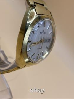Rare Vintage Men Baylor 37mm Swiss Made17 Jewels Winding Men's Watch Works Great