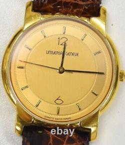 Rare Vintage Men's Universal Geneve 18k Plated Running Swiss Watch