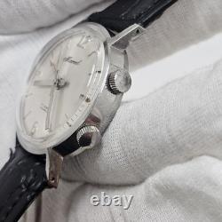 Rare Vintage Mens Marcel Alarm Watch Swiss Stainless Steel Mechanical Wind Up