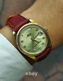 Rare Vintage Mido Commander Day Date Mido 8299 Gold Plated swiss made vintage