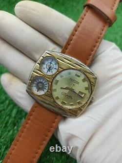 Rare Vintage Mortima Mayerling 1960s Compass & Thermometer Watch Genuine Swiss