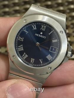 Rare Vintage Movado Sports Edition SE 84.65.877.2 Blue Roman Dial 35mm Swiss