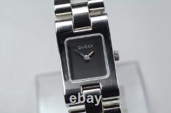 Rare Vintage N MINT in Box Gucci 2305L Black Silver Quartz Ladies Watch JAPAN