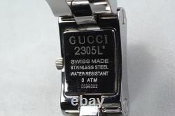 Rare Vintage N MINT in Box Gucci 2305L Black Silver Quartz Ladies Watch JAPAN
