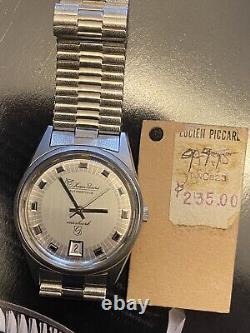Rare Vintage NOS Lucien Piccard SeaShark Automatic Swiss Made Date Deep Water
