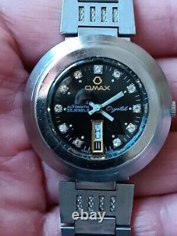 Rare Vintage OMAX Crystal Automatic Swiss Men's Watch in good condition