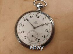 Rare Vintage OMEGA Silver Pocket Watch Swiss Made Working Condition