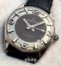 Rare! Vintage Omax Super Manual Winding Original Swiss Collectible Men's Watch