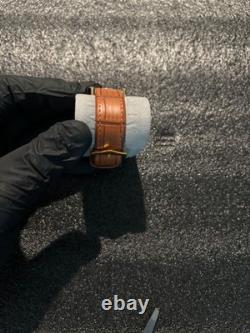 Rare Vintage Oris Swiss Made Hand Wind Men's Watch BRWN WHT FACE