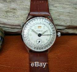 Rare Vintage Pierpont Swiss Calendar White Dial Manual Wind Man's Watch