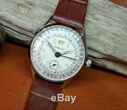 Rare Vintage Pierpont Swiss Calendar White Dial Manual Wind Man's Watch