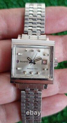 Rare Vintage Rado Manhattan Automatic Ladies Size 25 Mm. Swiss Made Watch